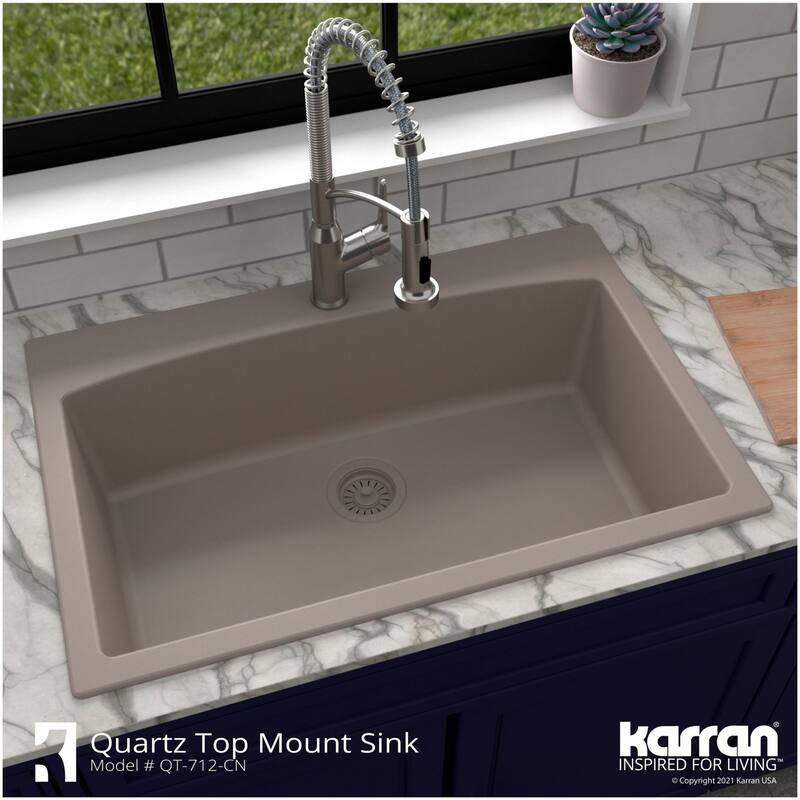 Karran USA QT-712 Quartz QT 33" Drop In Single Basin Quartz Composite
