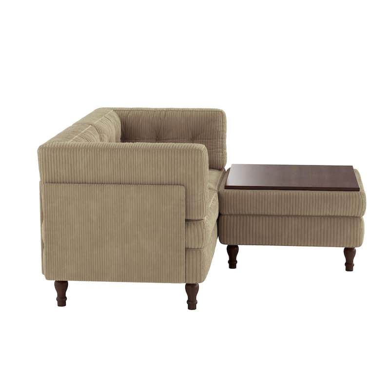 Oversized Sofa Corduroy Tufted Modular Sectional Set