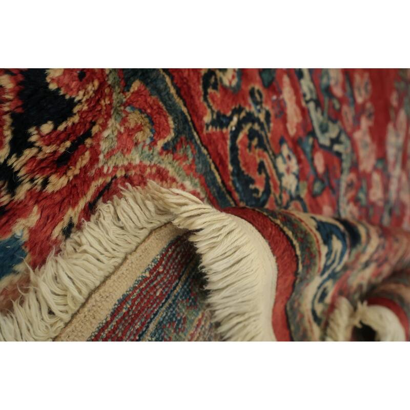 Hand Knotted Oriental 100% Wool Carpet Traditional Floral Red Mahal Area Rug - 11' 9'' X 8' 8''