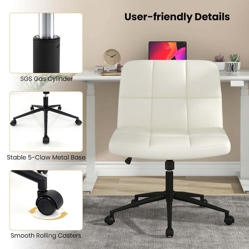 Costway Criss Cross Chair with Wheels Oversized U-shaped Seat Wheels - See Details
