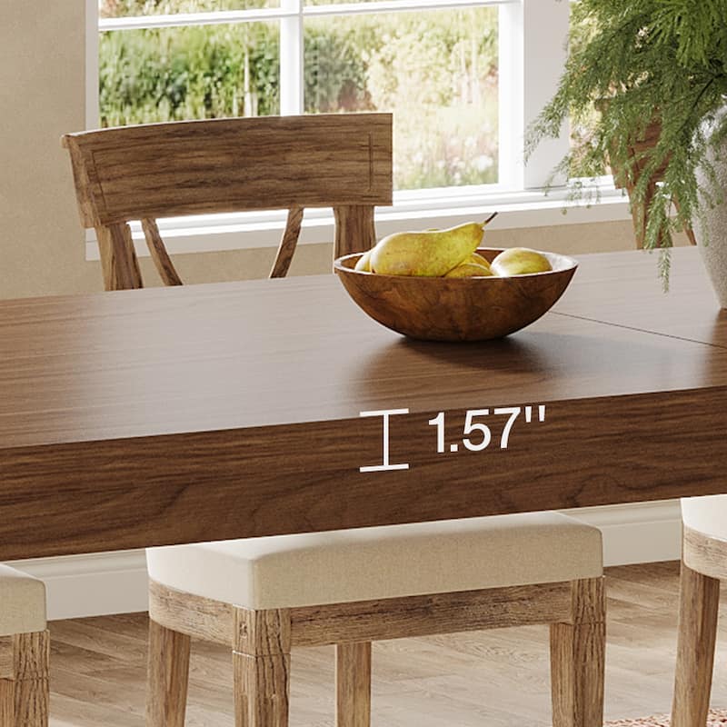 86.61 Inch Extra Long Wood Dining Table Kitchen Table for 6-8