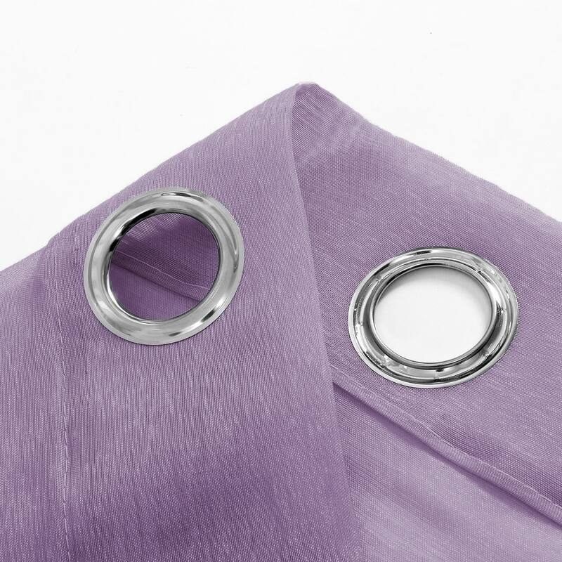 84" Inches Long - 2 Panels - Lavender Sheer Window Grommet Curtain Set - 55" x 84"