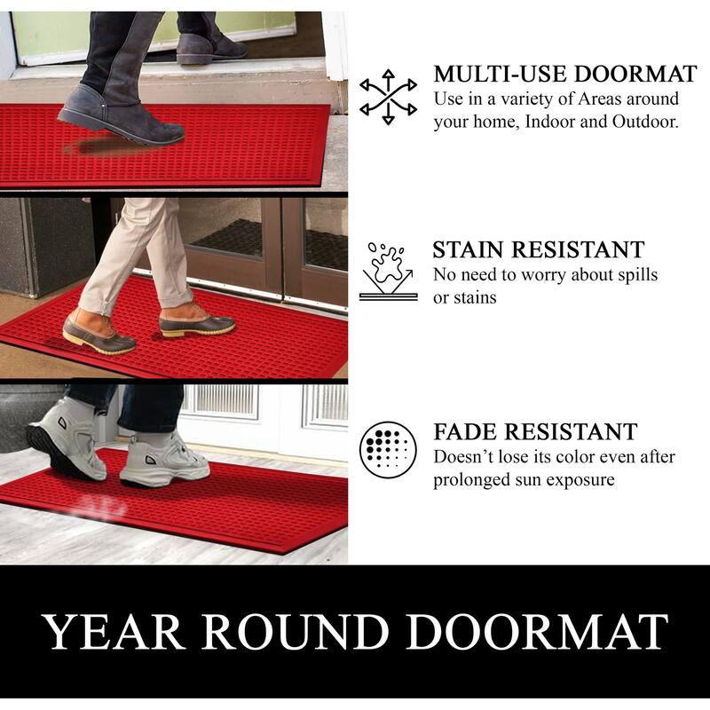 A1HC New All Weather Superior Dirt and Moisture Absorbing Polypropylene Door Mat with Non-Slip Backing for Inside Outside Use