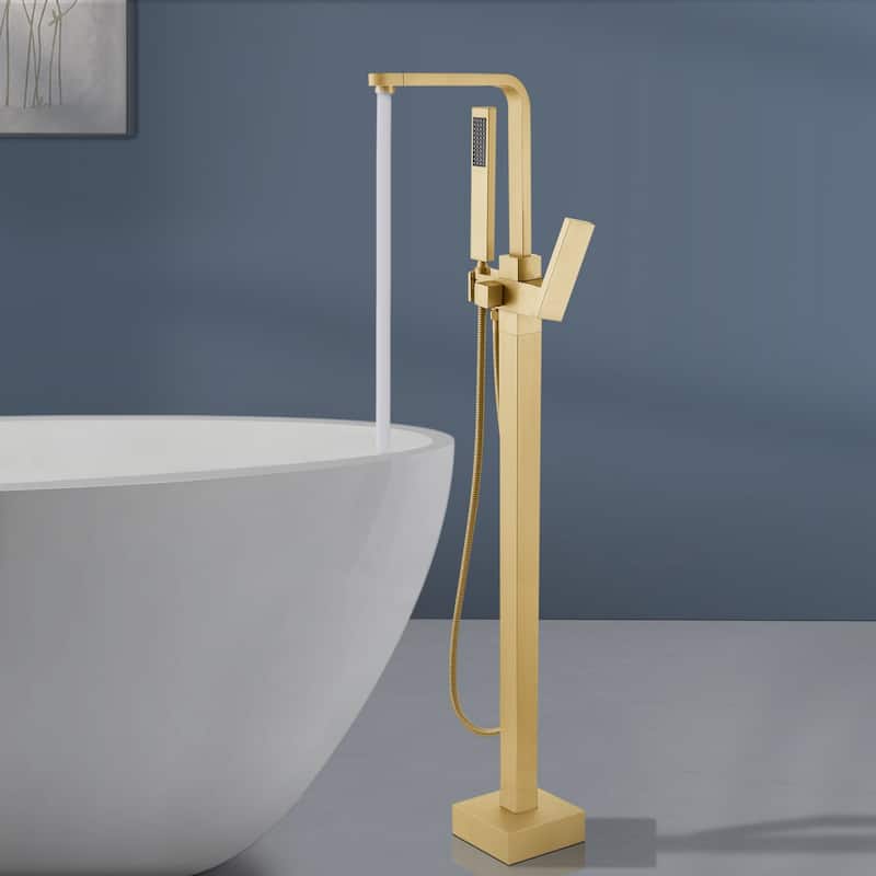 Topcraft Floor Mounted Bathtub Filler with Handheld Showerhead