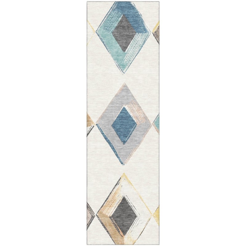 Premium Washable Super Soft Modern Diamond Mayfield Rug
