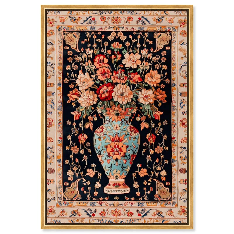 Persian Vase and Flowers II Canvas by Art Remedy - 30" x 45" - Gold