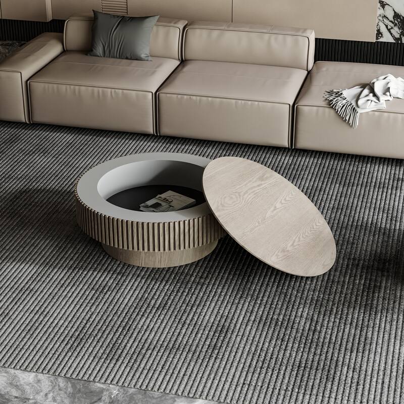 31.5'' Round Coffee Table with Storage