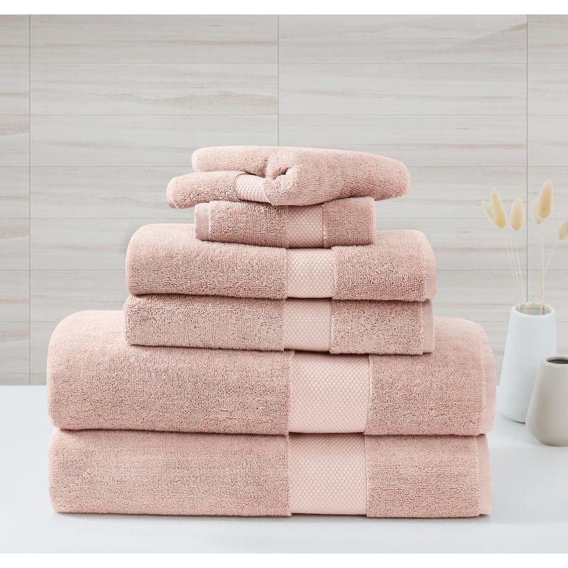 Borghese Roma Oversized Luxe Turkish Cotton 6 Piece Towel Set - Blush