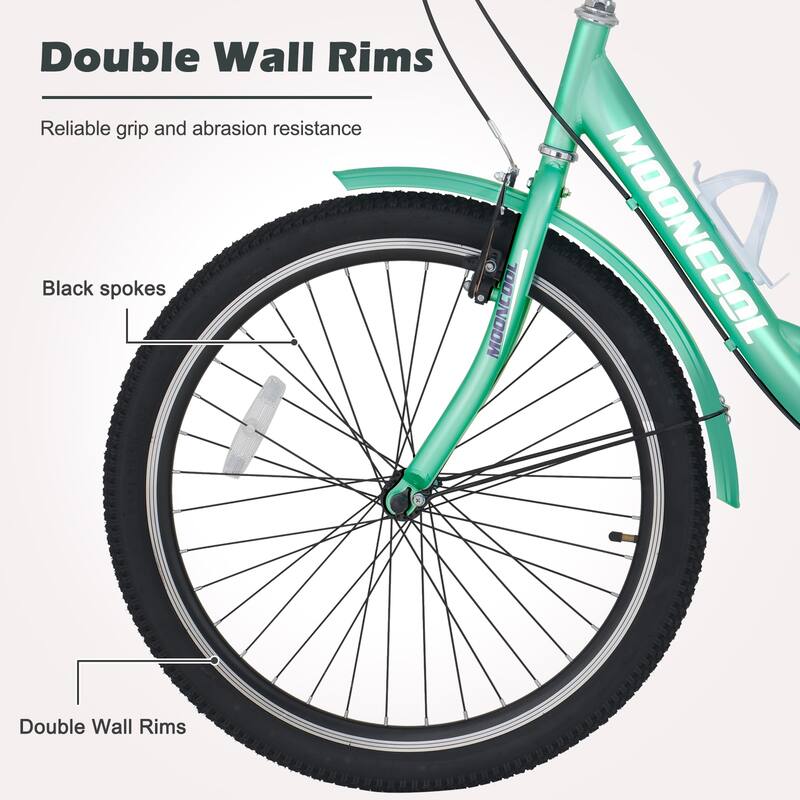 Docred 16" and 24" Tricycle 1-Speed 3 Wheel Trike Bike with Basket