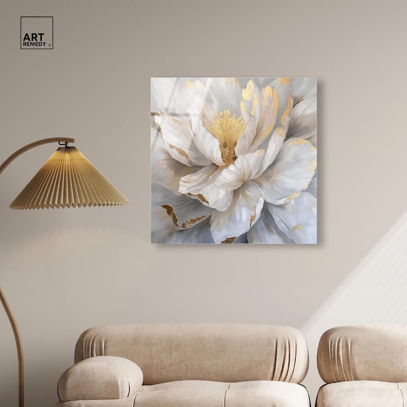 Golden Veins of Grace Acrylic by Art Remedy, Ready to Hang