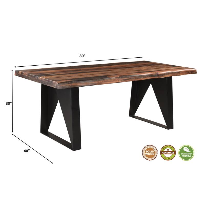 Sienna 80-inch Wave Edge Dining Table