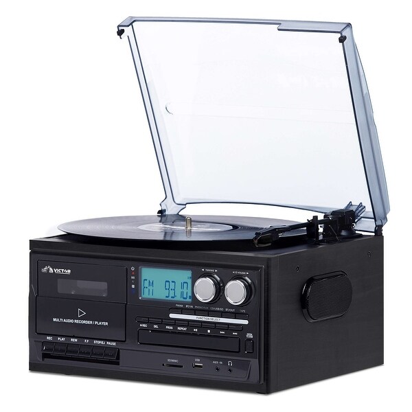 Victor Cosmopolitan 8-in-1 Turntable Music Center with Bluetooth