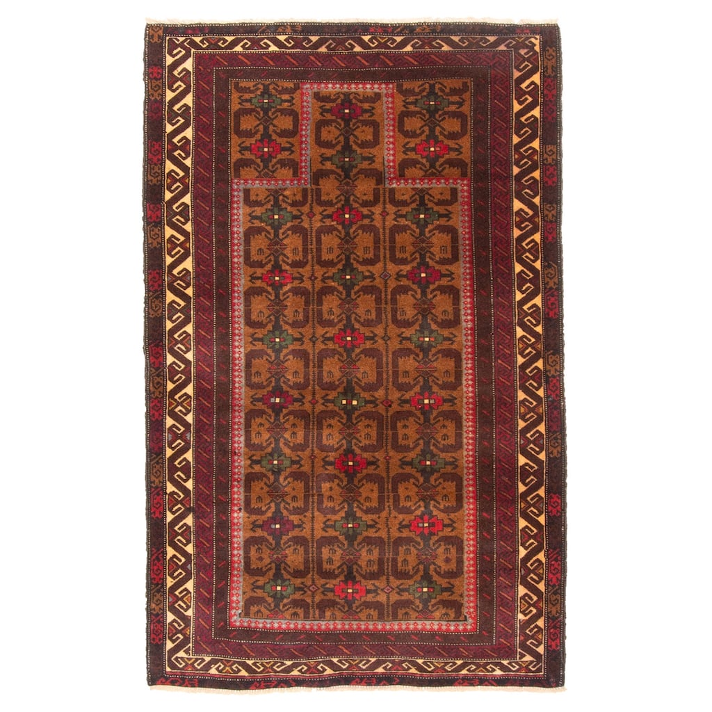 ECARPETGALLERY Hand-knotted Teimani Brown Wool Rug - 2'10 x 4'8