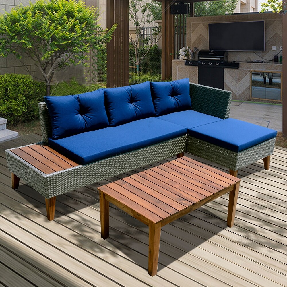 Outdoor Sectional Sofa Set with Cushions dealepic