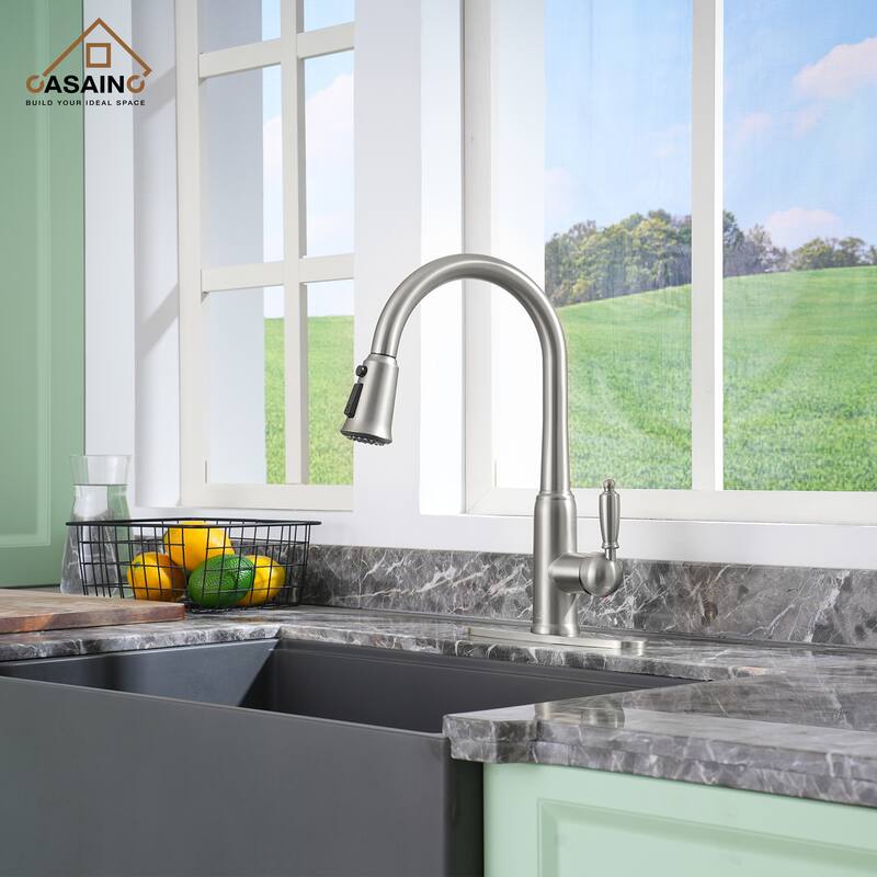 Single Handle Pull-Down Sprayer Kitchen Faucet