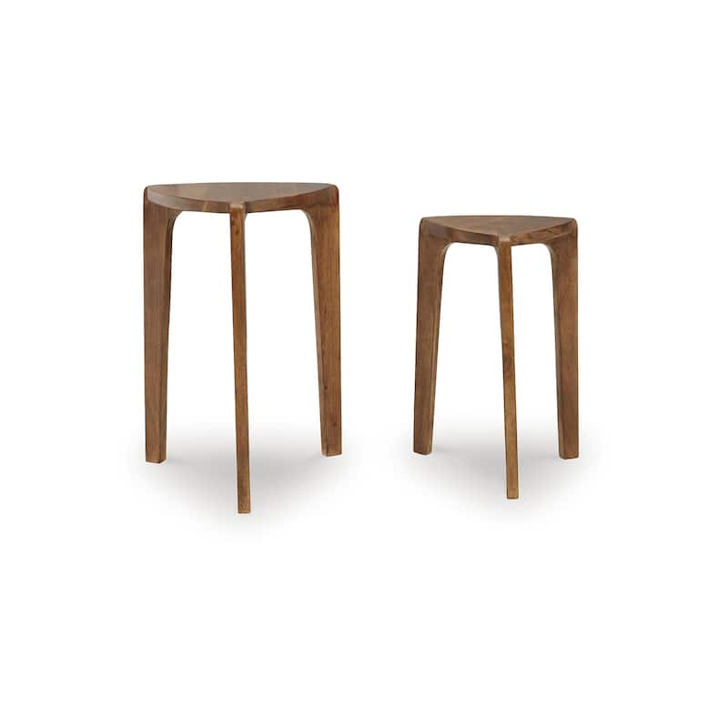 Signature Design by Ashley Brynnleigh Medium Brown Accent Table (Set of 2) - 15"W x 15"D x 24"H
