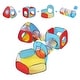 preview thumbnail 1 of 26, Kids Play Tent with Tunnel, Basketball Hoop for Boys, Girls, Babies and Toddlers, Indoor/Outdoor Pop Up Playhouse 5 segments - Multicolor