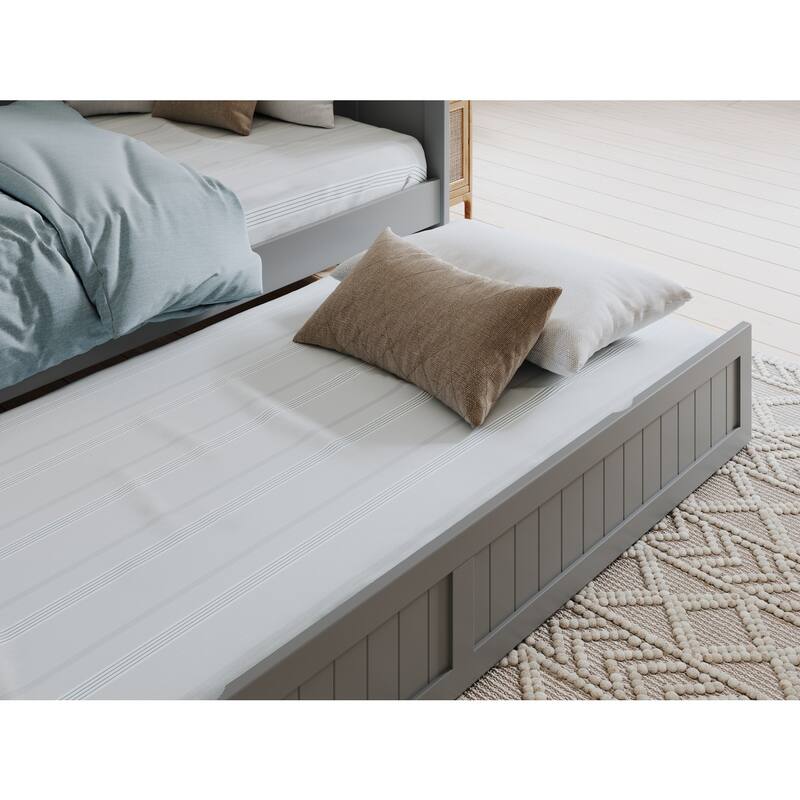 Twin Daybed with Trundle - Grey Wood Daybed