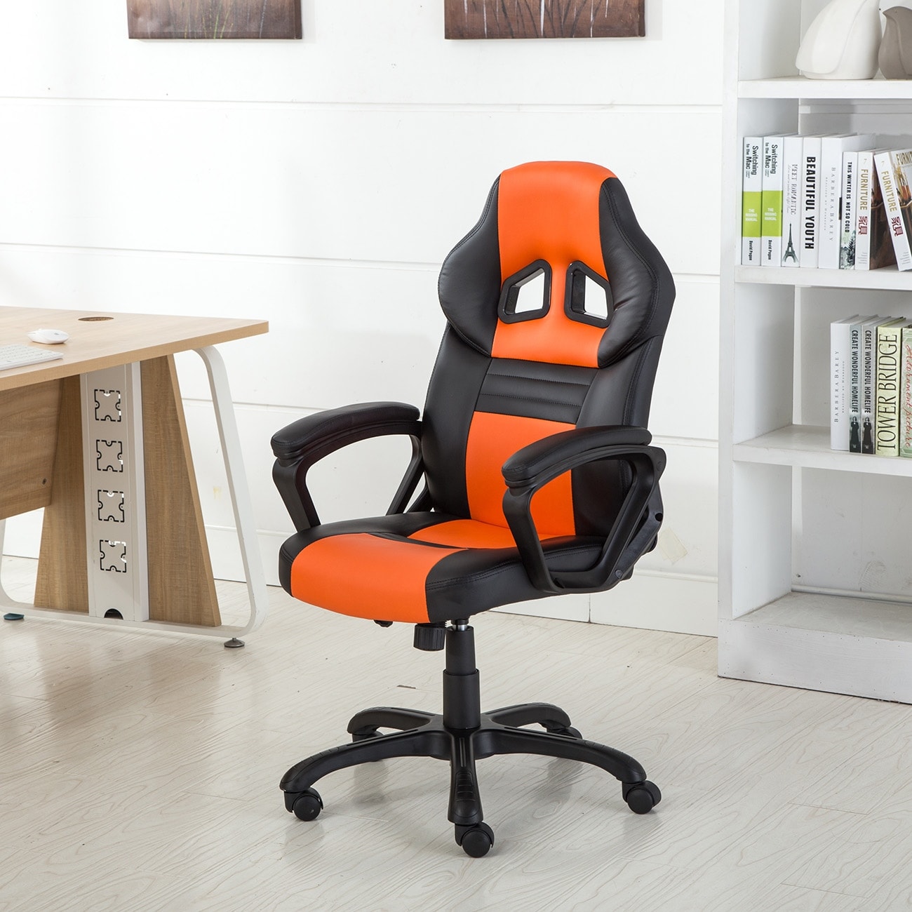 Executive Swivel Racing Office Chair High Back Computer Desk Seat PU Leather 