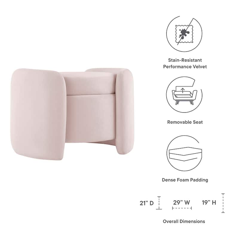Nebula Upholstered Performance Velvet Ottoman