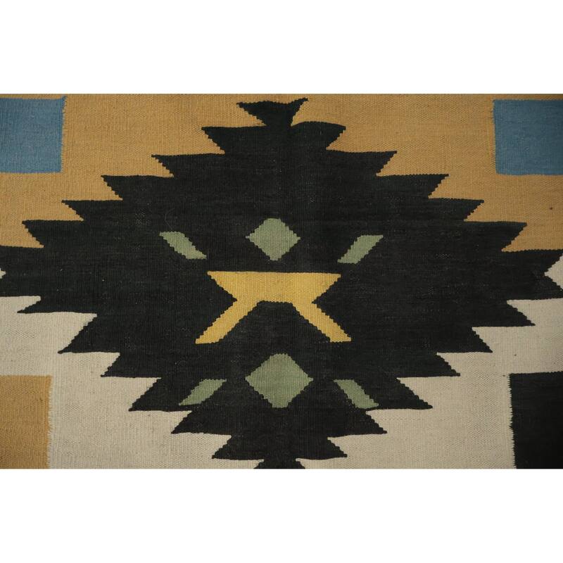 Hand Woven Oriental 100% Wool Carpet Southwestern Tribal Multi-Colored Kilim Area Rug - 10' 0'' X 8' 4''