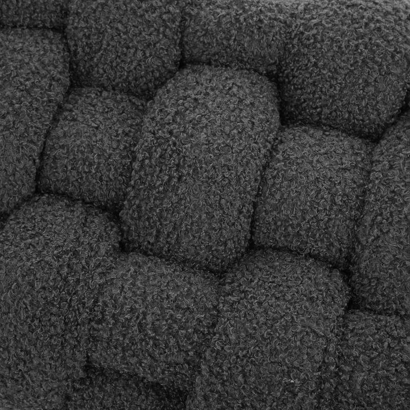 Christopher Knight Home - Teddy Braided Upholstered Bench with Black Metal Legs End-of-Bed Seating