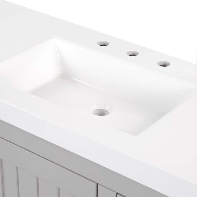 Chamiree 48.5" Bathroom Vanity With Cabinet, 6 Drawers, and White Sink Top