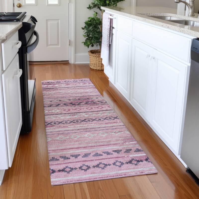 Premium Washable Super Soft Moroccan Boho Mayfield Rug - Pink - 2' 3" x 7' 6" - Runner