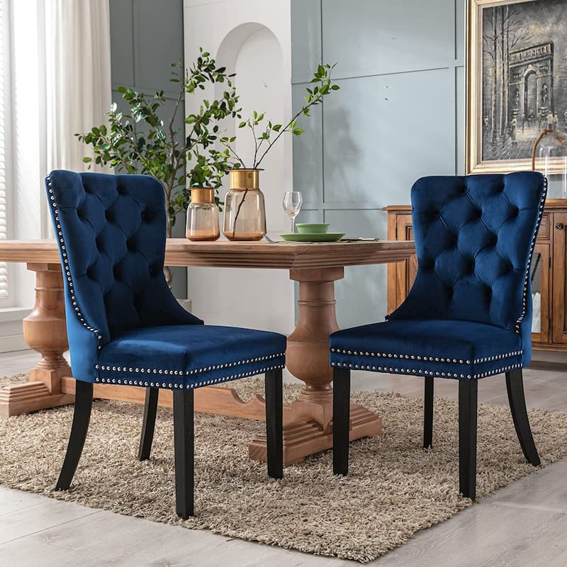 Velvet Dining Chairs Set of 2, Accent Diner Chairs Upholstered Fabric Living Room Chairs Side Chair Stylish Kitchen Chairs