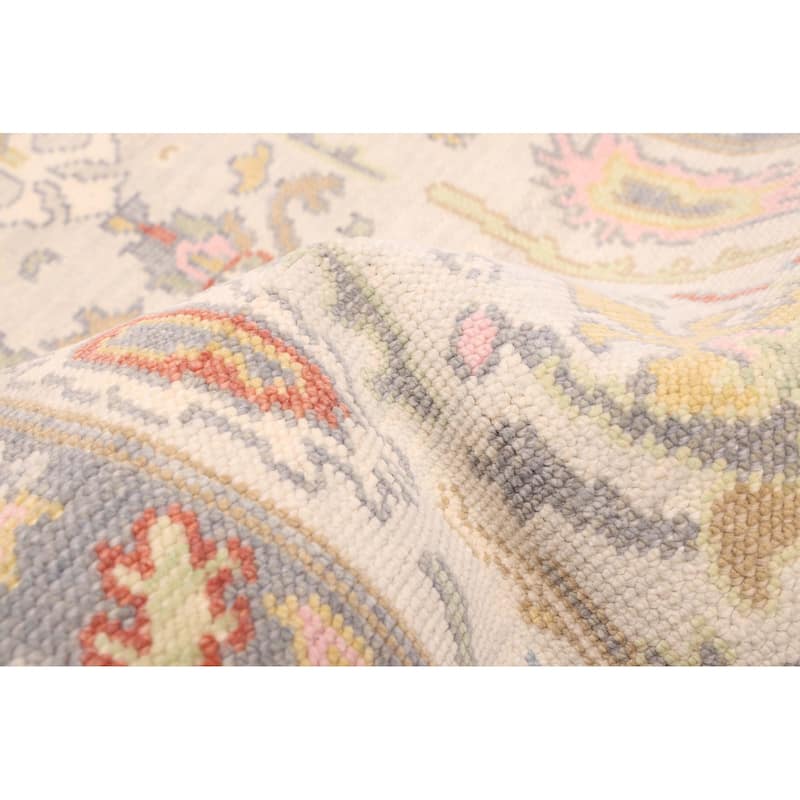 ECARPETGALLERY Hand-knotted Modern Oushak Light Grey Wool Rug - 2'8 x 7'11