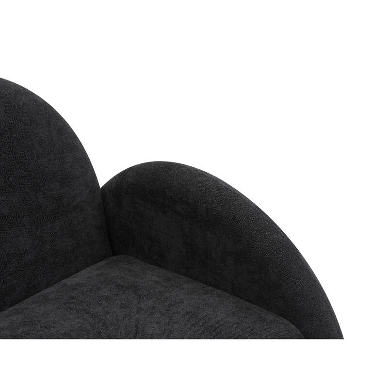 Modern Boucle Accent Armchair - Comfortable Upholstered Lounge Chair with Curved Armrests, Stylish Minimalist Chair