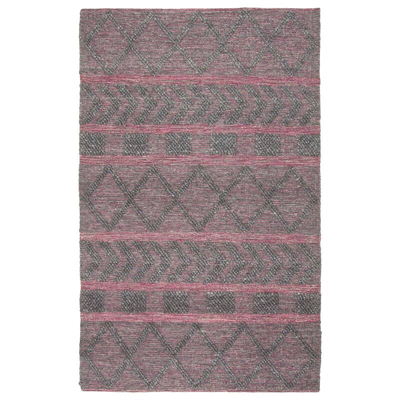 ECARPETGALLERY Braid weave Sienna Grey Wool Rug - 5'1 x 8'0 - Dark Grey - 5'1 x 8'0