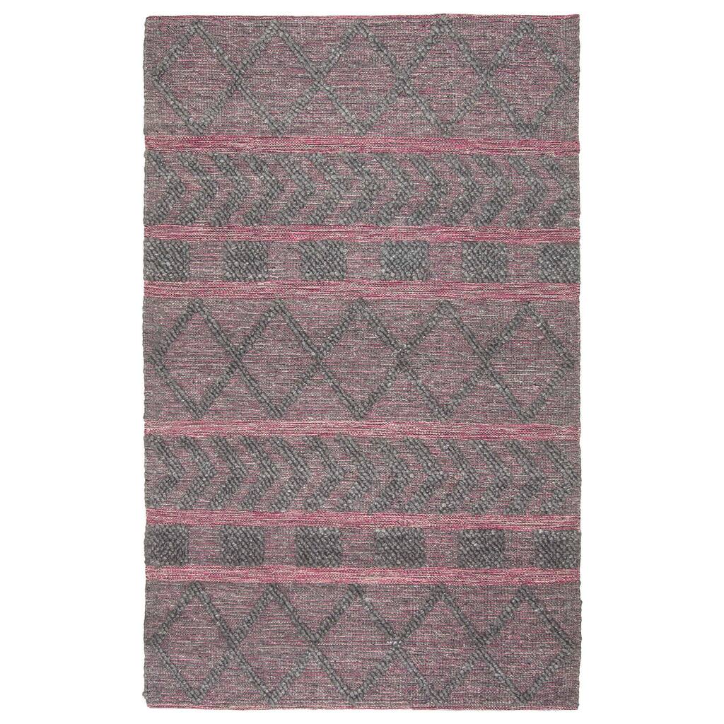 ECARPETGALLERY Braid weave Sienna Grey Wool Rug - 5'1 x 8'0