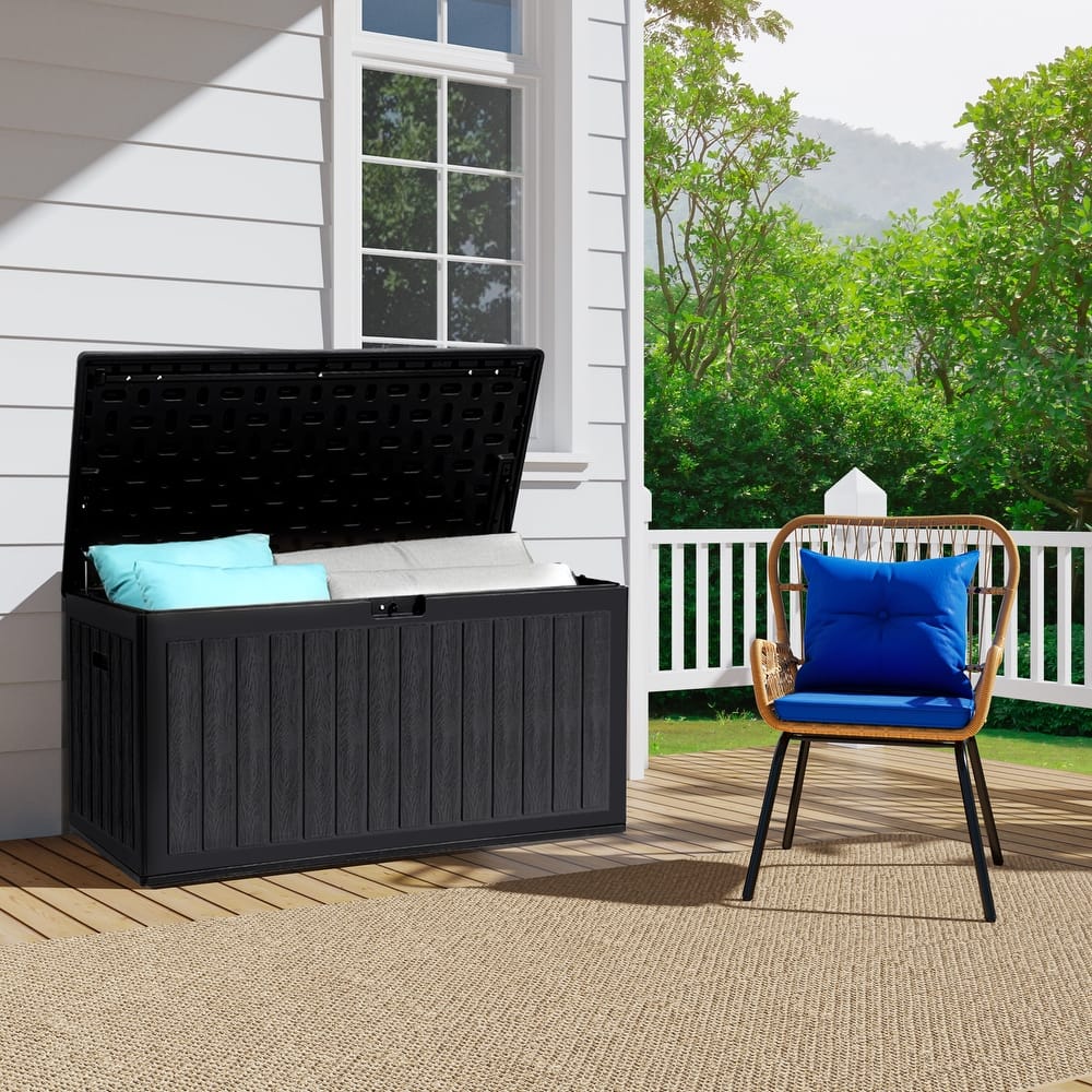 90 Gallons Water Resistant Resin Lockable Deck Box