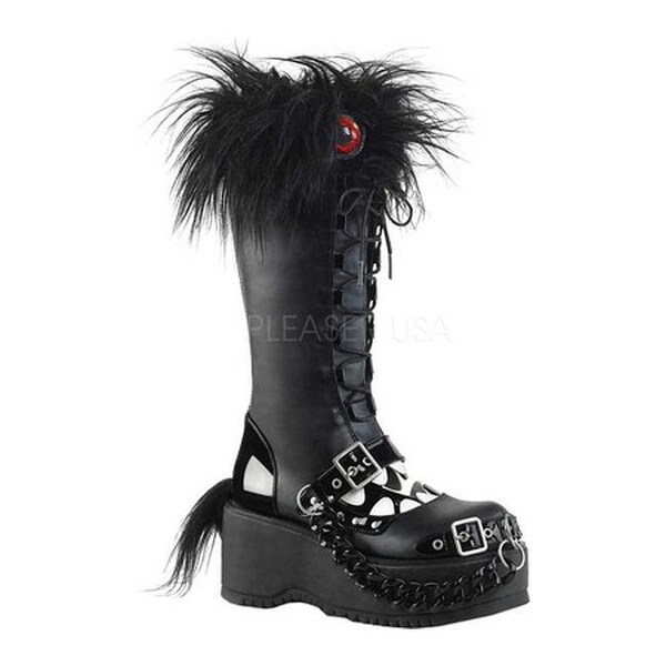 vegan leather knee high boots