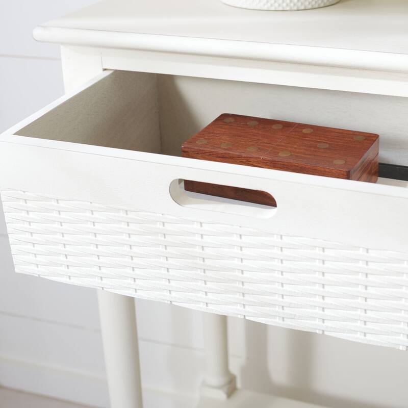 SAFAVIEH Lucetta 2-Drawer Console Table - 35.5" W x 13" L x 29.5" H - 36Wx13Dx30H - Distressed White