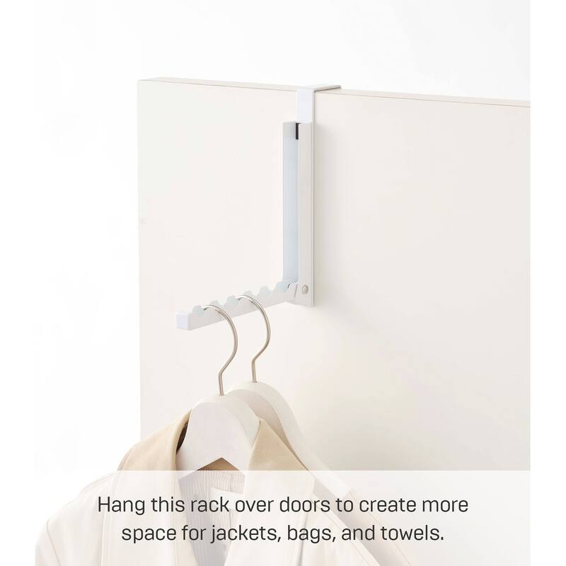 Yamazaki Home Over-the-Door Hook, Steel, Up To 1.375" Door, 1-Hook, Holds 13.2 lbs - L 2.76 x W 0.79 x H 7.87 inches