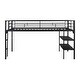 preview thumbnail 3 of 9, Twin Size Steel Low Loft Bed with Storage Shelves and Ladder