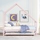 preview thumbnail 2 of 8, Twin Size Metal House Bed with Pull-Out Trundle for Space-Saving and Versatile Children's Bedrooms