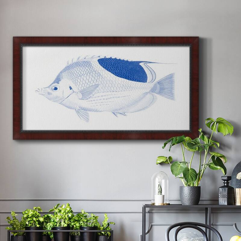 Blue & White Tropical Fish I Premium Framed Canvas- Ready to Hang