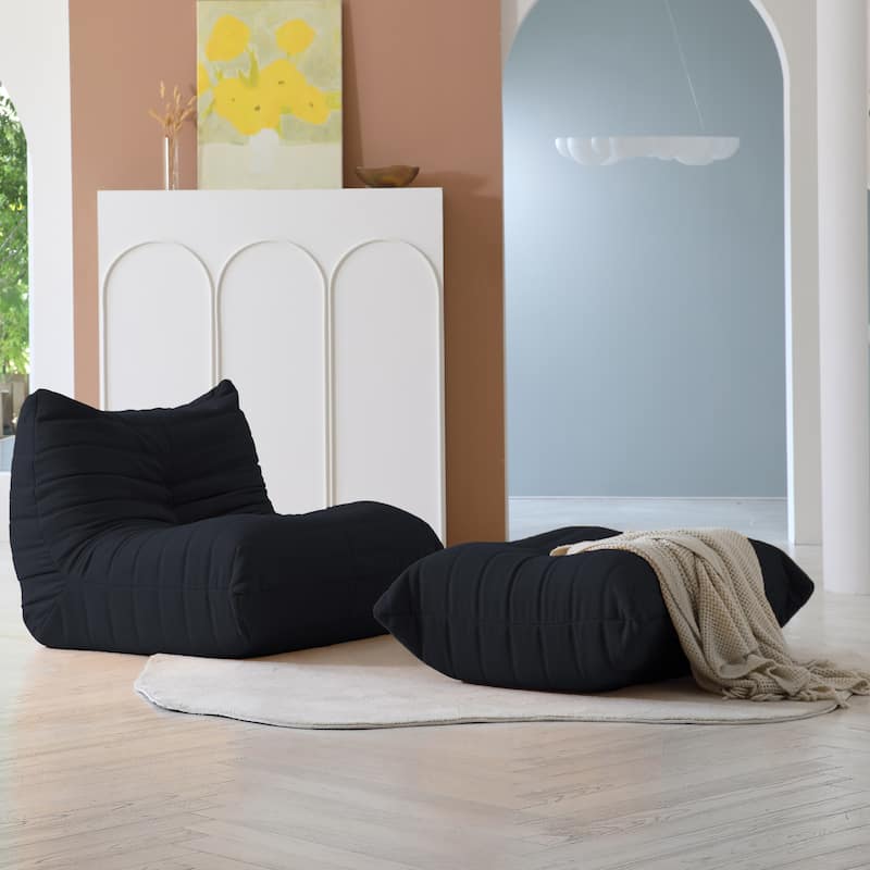 Lazy Floor Sofa Couches,Teddy Velvet Lounge Chair