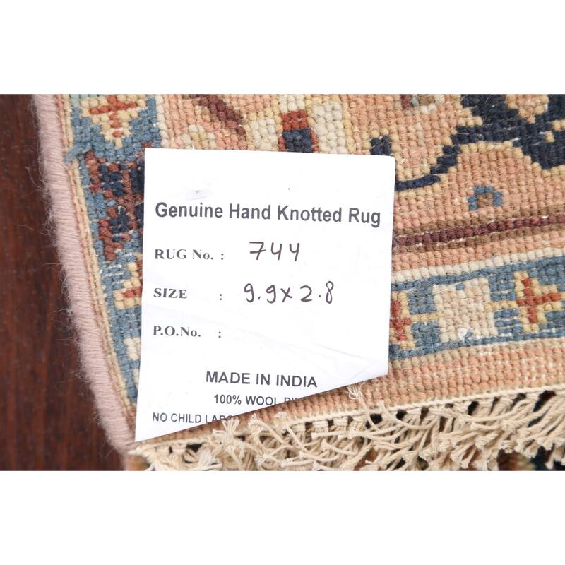 Vegetable Dye Floral Heriz Serapi Oriental Runner Rug Hand-knotted - 2'8" x 9'9"