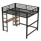 preview thumbnail 7 of 12, Multifunctional Metal Loft Bed with Built-in Desk, Sturdy Frame, Space Saver, Full Size, Black