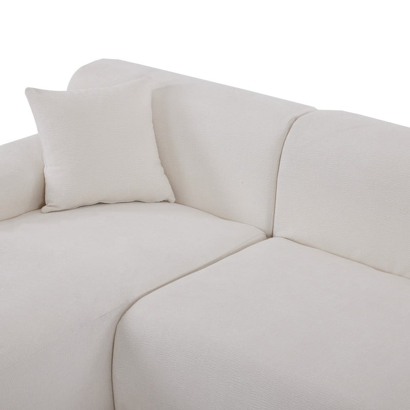 Modern Simplified Style Large L-Shape Chenille Upholstered Sectional ...