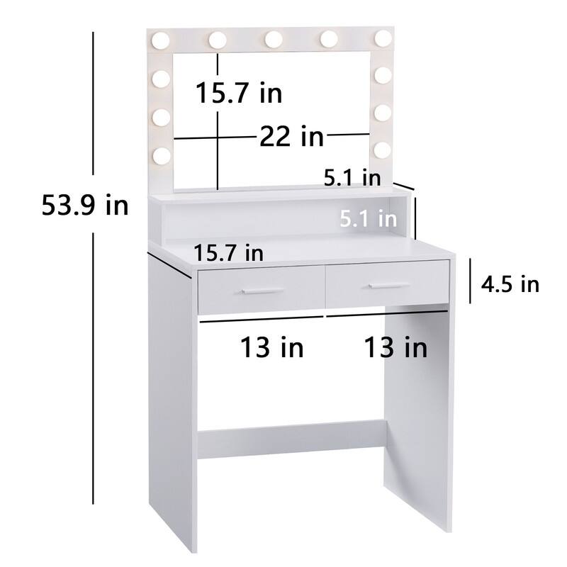 Vanity Dresser with Mirror Storage Drawers Luxury Furniture