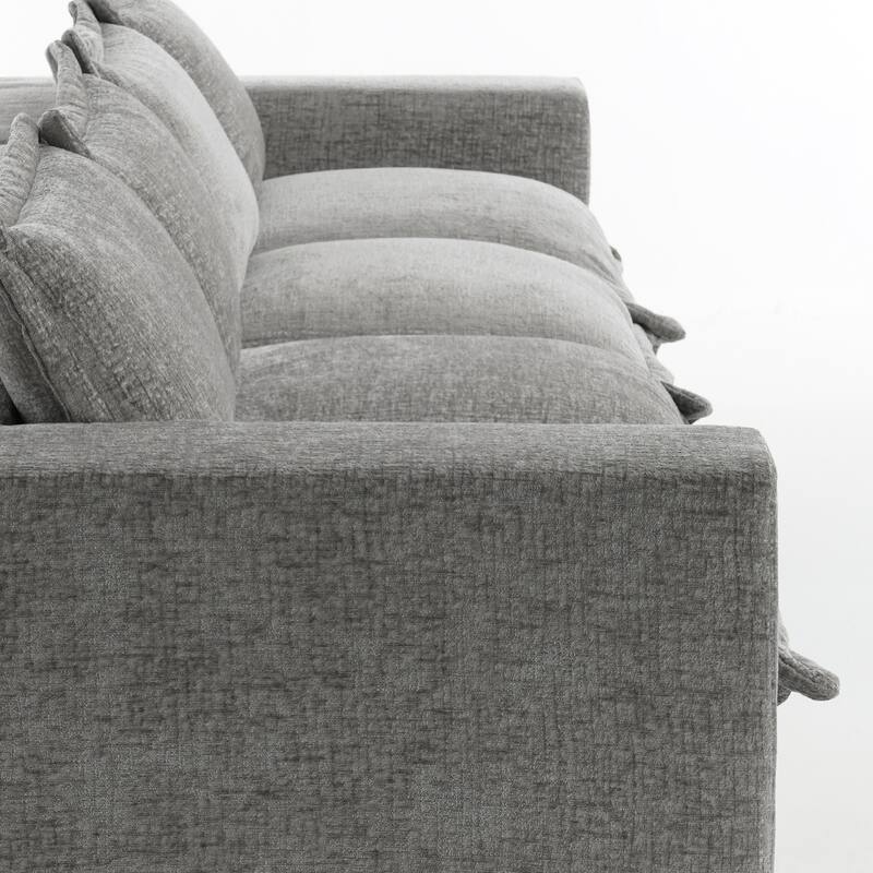 No Assembly Chenille Modular Sectional Sofa Comfy Cloud Couch