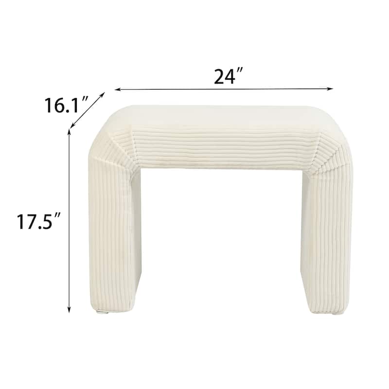Adeco Velvet Footrest Ottoman for Living Room Bedroom