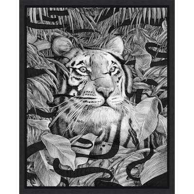 God Is a Weaver Original Tiger by Ec Mazur Framed Canvas Wall Art