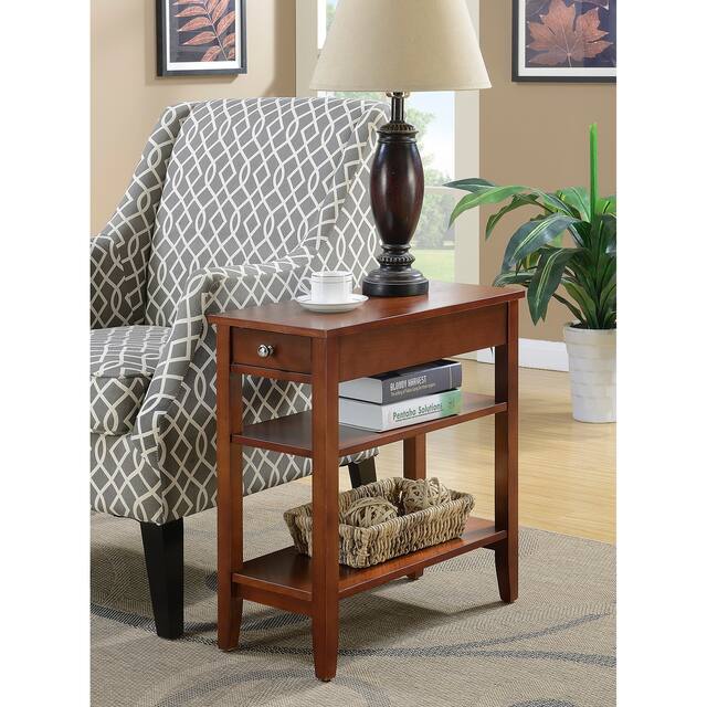Copper Grove Aubrieta1 Drawer Chairside End Table with Shelves - Mahogany