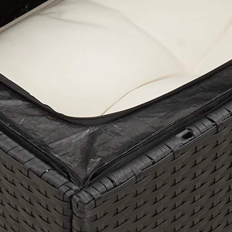 vidaXL Garden Sofa Set Black and Cream White - 24.4 x 24.4 x 27.2